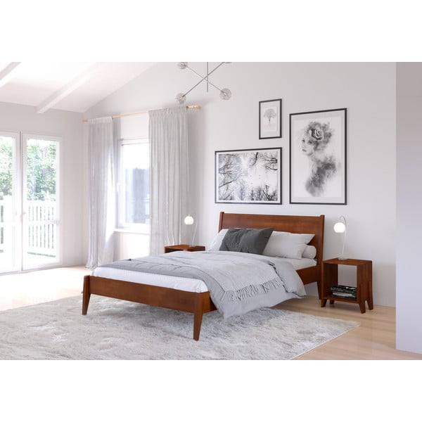 Rjava/v naravni barvi zakonska postelja iz masivne bukve 140x200 cm Visby Radom – Skandica-image-3