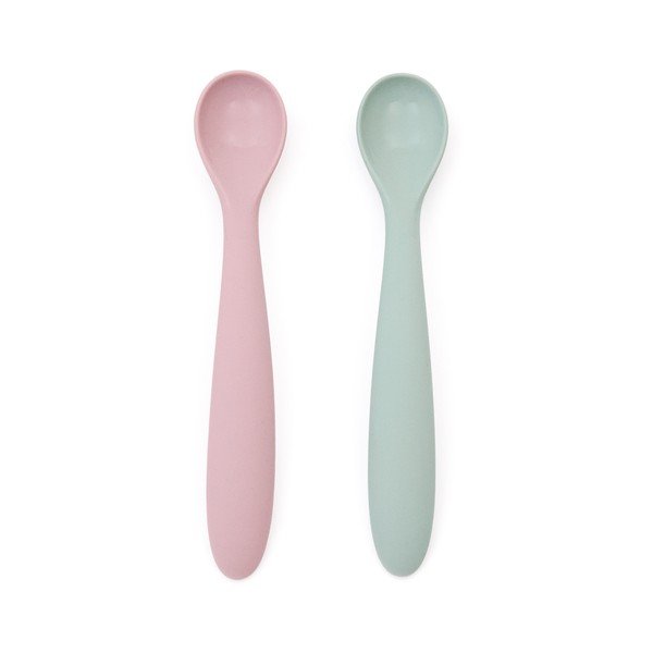 Rožnate/turkizne plastične/silikonske otroške žličke v kompletu 2 ks Lili – Kave Home