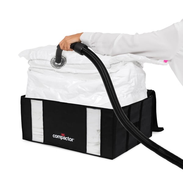 Vakuumske/ojačane tekstilne škatle za shranjevanje oblačil v kompletu 2 ks 50x65x27 cm Black Edition – Compactor-image-3