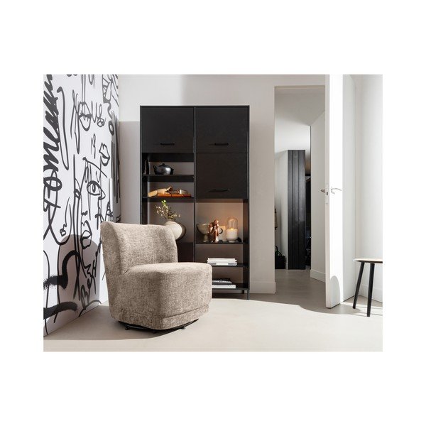 Svetlo rjav žameten fotelj Atty – WOOOD-image-1