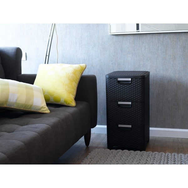 Temno rjava plastična nizka kopalniška omarica 33x60 cm Style – Curver-image-1