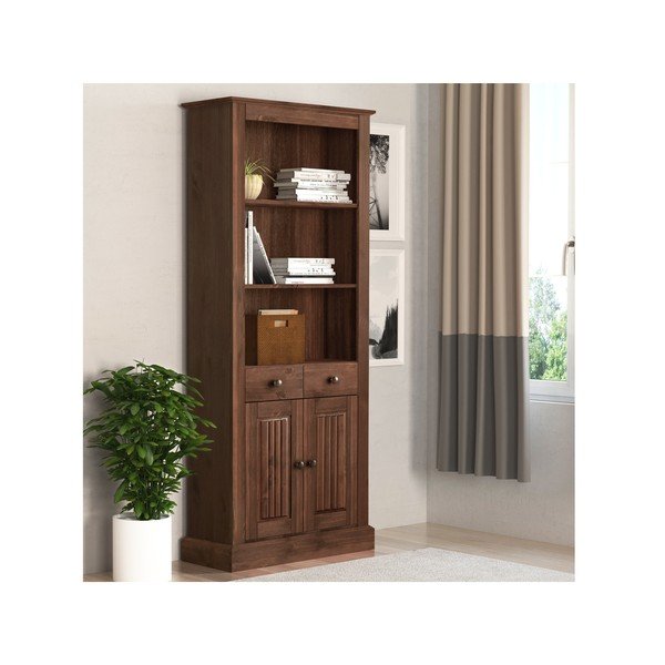 Rjav regal iz masivnega bora 181x31 cm Mille – Støraa-image-3