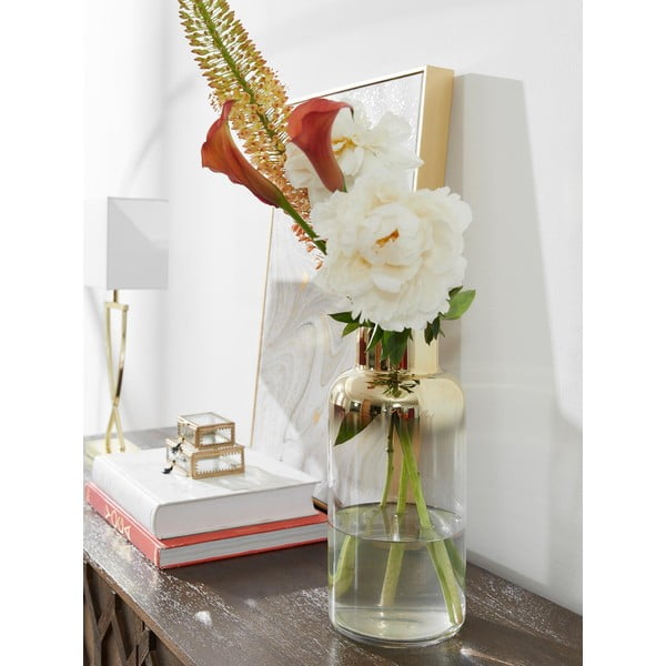 Ročno pihana steklena vaza v zlati barvi Westwing Collection Uma, višina 35 cm-image-1