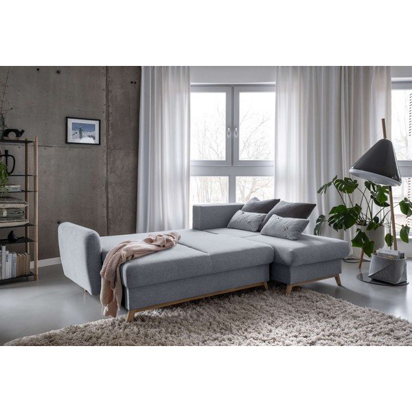 Svetlo siva raztegljiva sedežna garnitura Miuform Scandic Lagom, desni kot-image-4