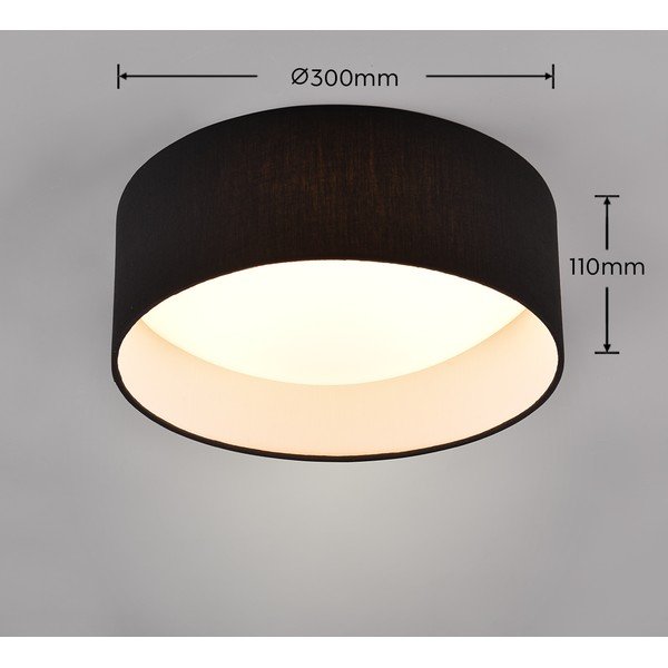 Črna LED stropna svetilka ø 30 cm Locarno – Reality-image-4