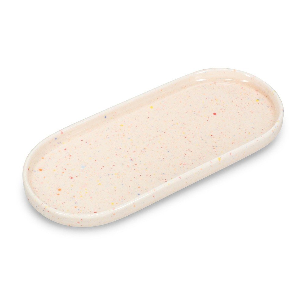 Bež servirni porcelanast krožnik Fika