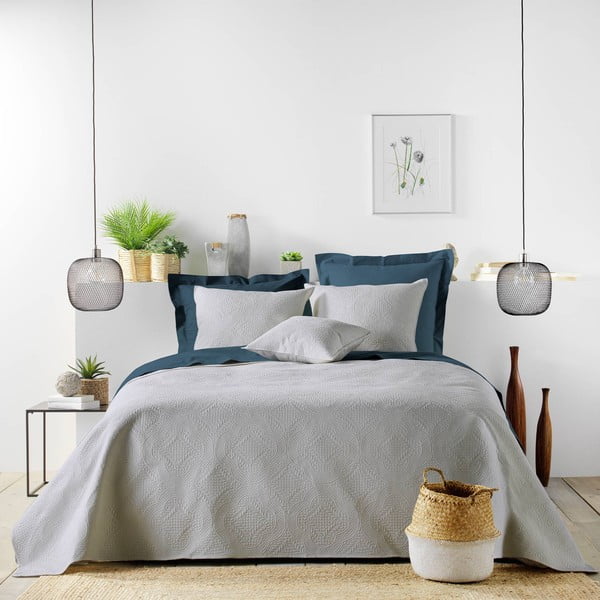 Siv komplet pregrinjala in prevleke za vzglavnik iz mikrovlaken 240x260 cm Romane – douceur d'intérieur-image-1