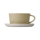Komplet 2 bež keramičnih skodelic za čaj s podstavki Blomus Sablo, 150 ml
