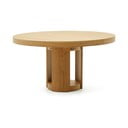 Okrogla raztegljiva jedilna miza z dodatno ploščo v hrastovem dekorju ø 150 cm Artis – Kave Home