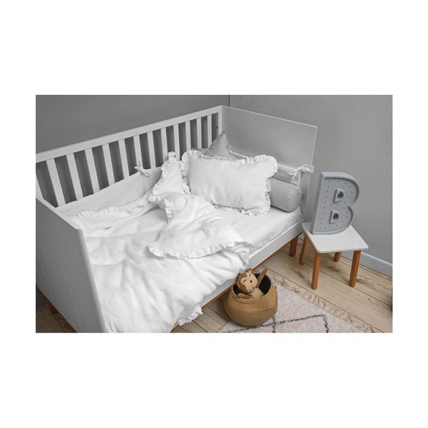 Bela otroška lanena rjuha BELLAMY Snow White, 90 x 200 cm-image-1