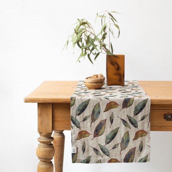 Lanen namizni tekač 200x200 cm Golden Fall – Linen Tales
