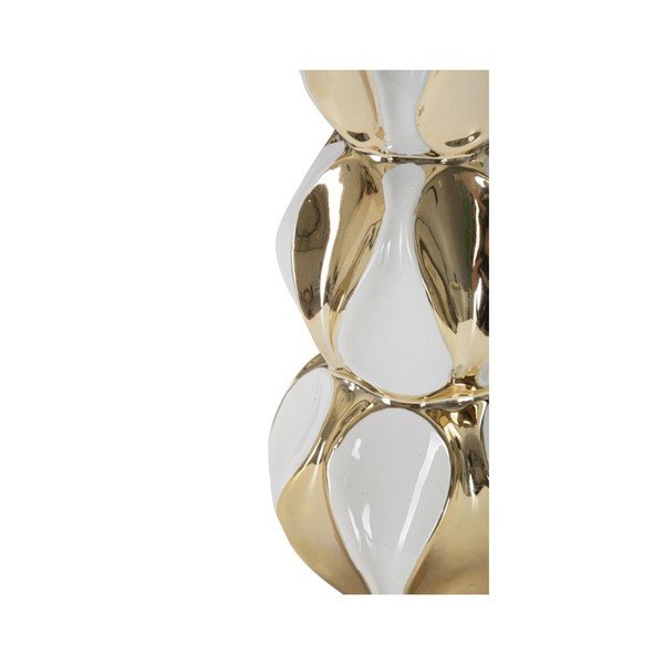 Keramična namizna svetilka s tekstilnim senčilom v zlati in beli barvi (višina 46 cm) Glam Balls – Mauro Ferretti-image-2