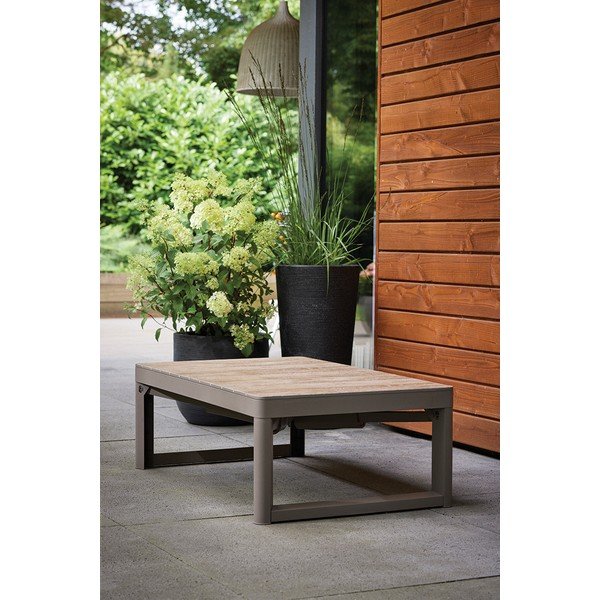 Vrtna klubska mizica v orehovem dekorju 71,5x116 cm Lyon – Keter-image-1