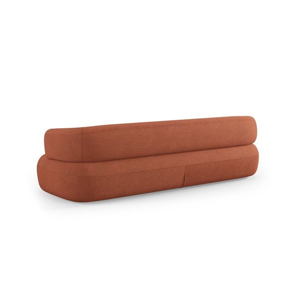 Sedežna garnitura iz tkanine bouclé v barvi terakote 200 cm Jenny – Micadoni -image-4