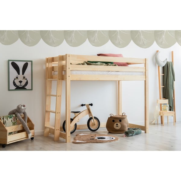 Dvignjena otroška postelja iz borovega lesa 70x160 cm CLPBA - Adeko-image-1