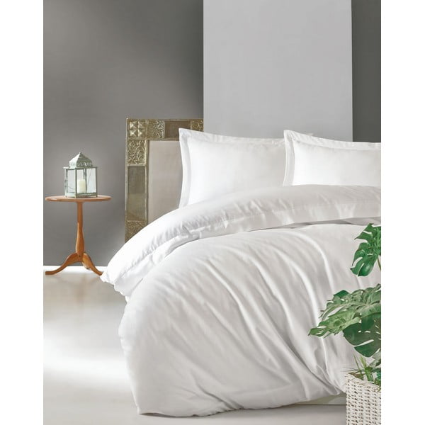 Bela posteljnina iz bombažnega satena Cotton Box Elegant, 200 x 200 cm