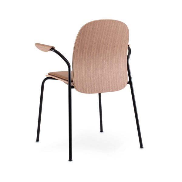 Rjavi/v konjak rjavi barvi jedilni stoli v kompletu z nasloni za roke/z možnostjo nalaganja 2 ks v orehovem dekorju Book – Gazzda-image-4