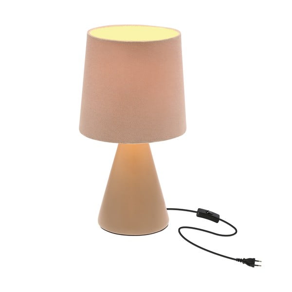 Bež namizna svetilka s tekstilnim senčilom (višina 24,5 cm) Satti – Candellux Lighting-image-2