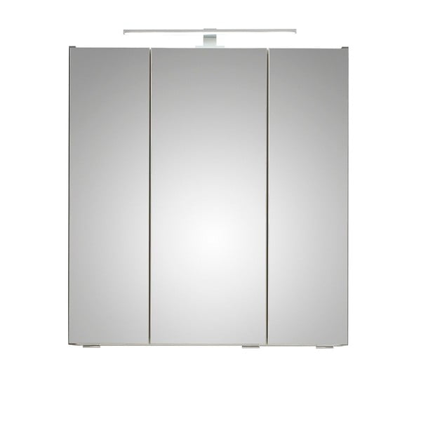 Siva stenska kopalniška omarica z ogledalom 65x70 cm Set 357 - Pelipal