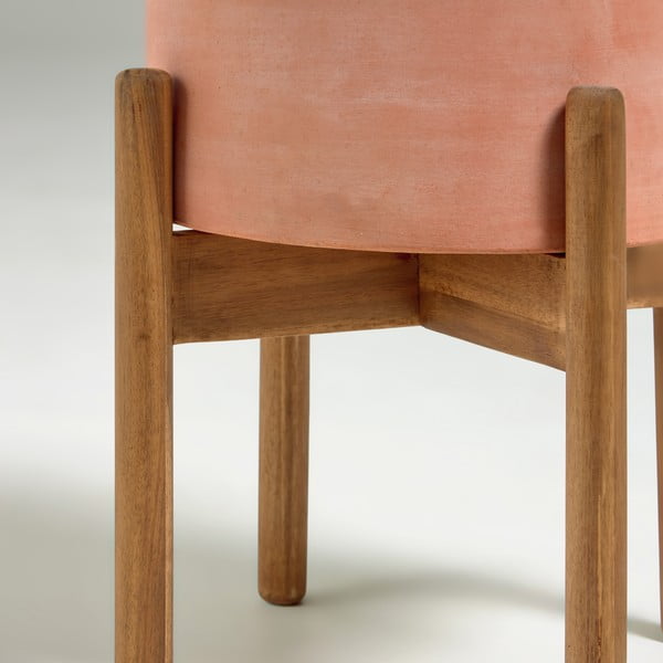 Glinen cvetlični lonec na lesenem podstavku Kave Home Dalva, ⌀ 30 cm-image-1