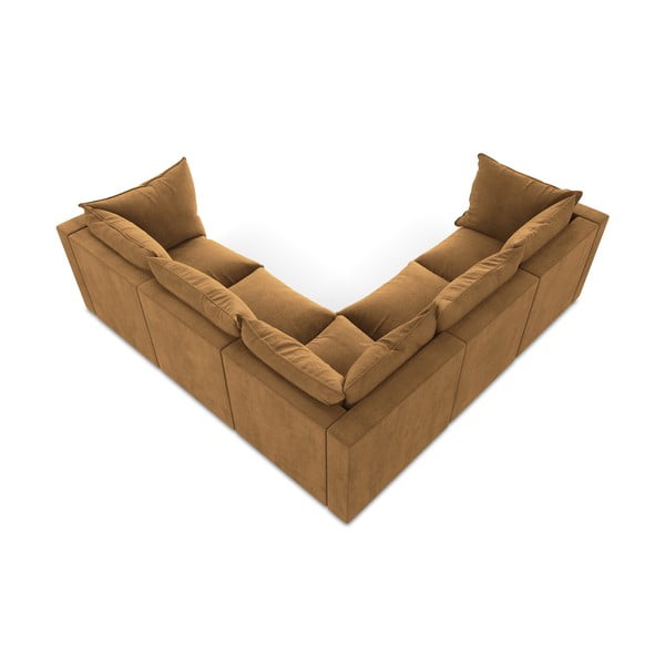 Kotna sedežna garnitura v barvi terakote Manao – Makamii-image-3