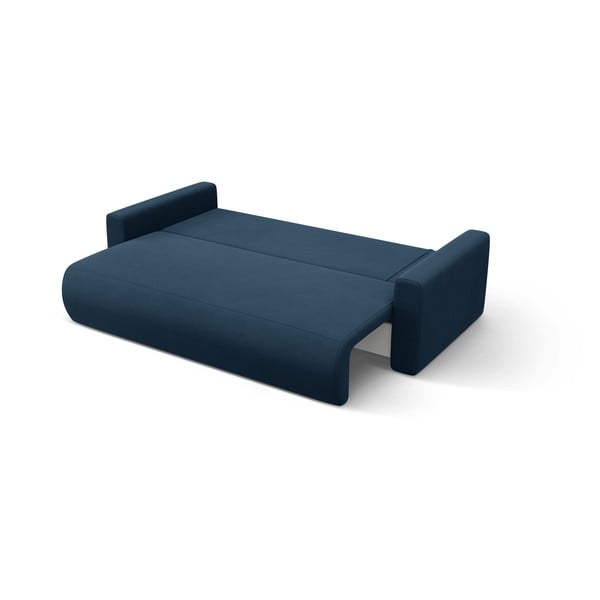 Temno modra žametna raztegljiva kotna sedežna garnitura s prostorom za shranjevanje Belfast – Cosmopolitan Design-image-4