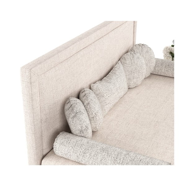 Bež oblazinjena postelja 100x200 cm Scala – Maison de Rêve-image-1