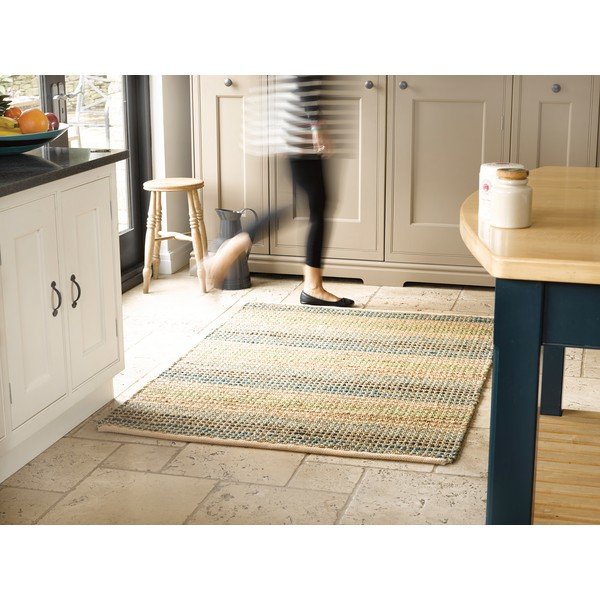 Preproga iz morske trave, jute in bombaža Flair Rugs Modra, 80 x 150 cm-image-1