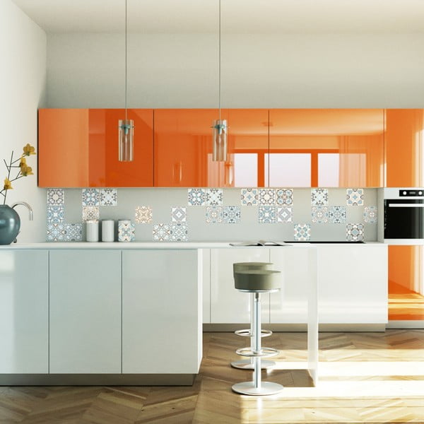 Komplet 24 dekorativnih stenskih nalepk Ambiance Underwater Garden, 10 x 10 cm-image-1