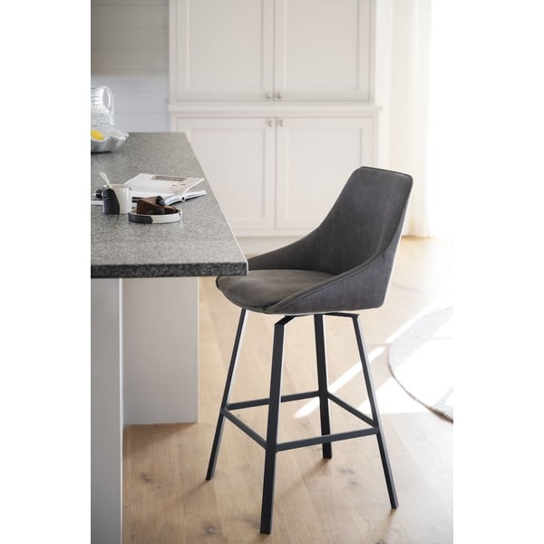 Sivi barski stoli v kompletu 2 ks (višina sedeža 65 cm) Alison – Rowico-image-1