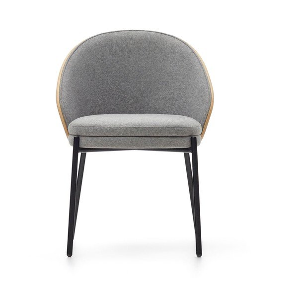 Siv/v naravni barvi oblazinjen jedilni stol Eamy – Kave Home-image-2