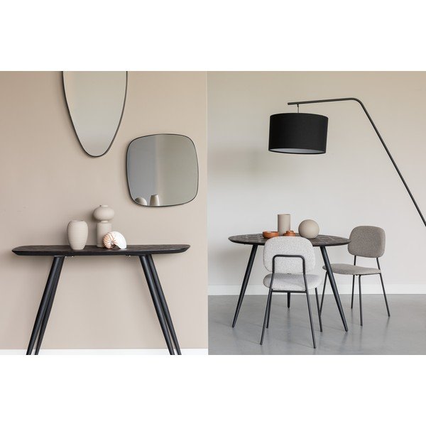 Črna stranska mizica iz masivnega tika 37x118 cm Webster – White Label-image-2