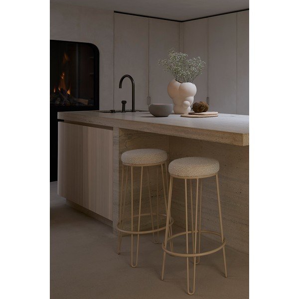 Kremno bel oblazinjen barsko stol (višina sedeža 73 cm) Alice – Light & Living-image-1