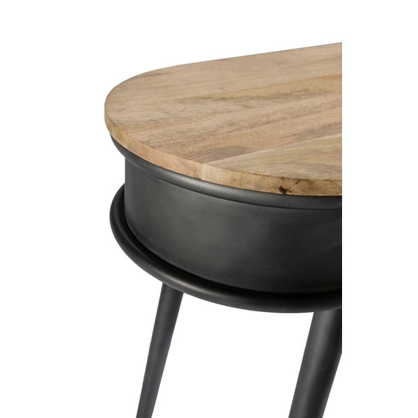 Črna/v naravni barvi stranska mizica 38x90 cm Delhi – MOME-image-3