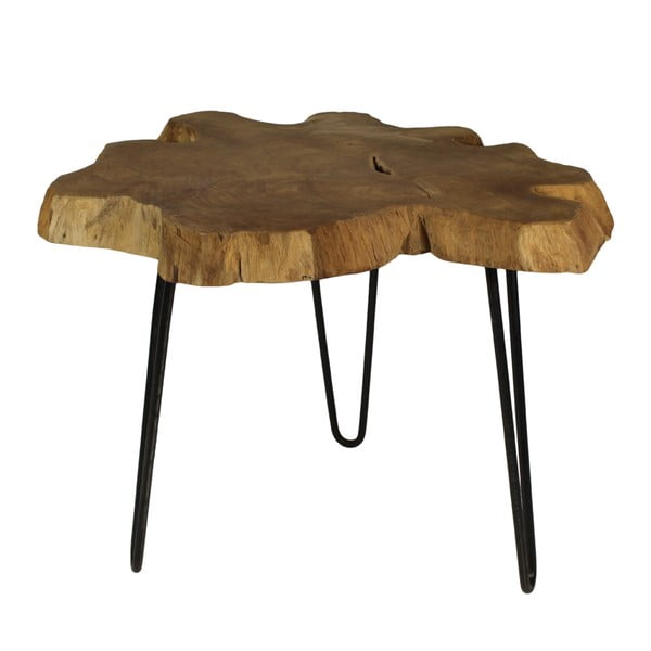 Odlagalna mizica z vrhom iz tikovine HSM kolekcija Bollei, ⌀ 55 cm