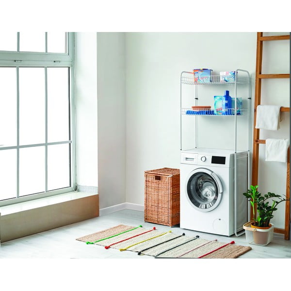 Bela dvostopenjska polica nad pralnim strojem Metaltex Sky Wash-image-1