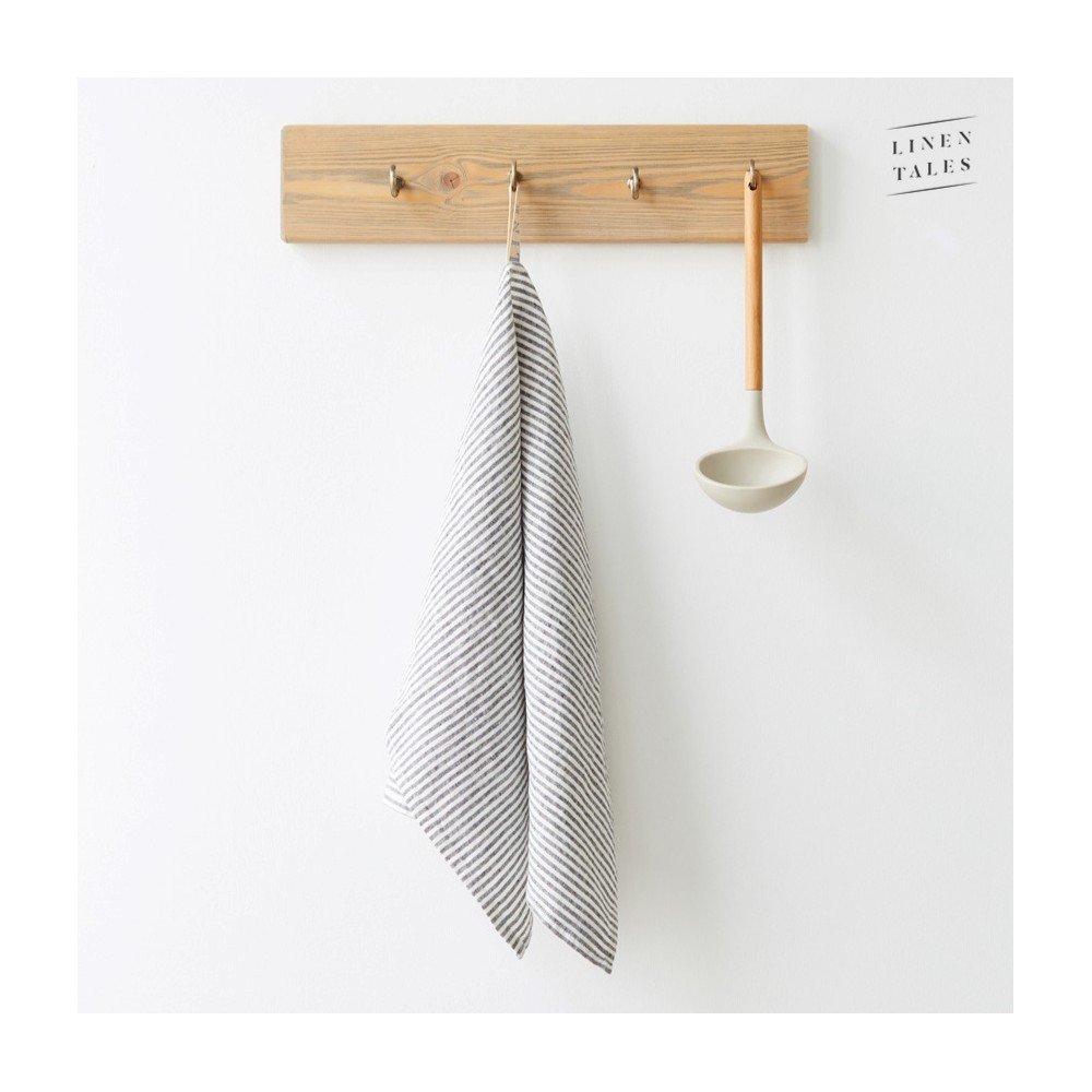Lanena kuhinjska krpa 45x65 cm Thin Black Stripes