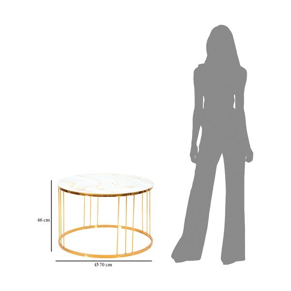 Kavna mizica v zlati barvi Mauro Ferretti Simple Paris, ⌀ 70 cm-image-3