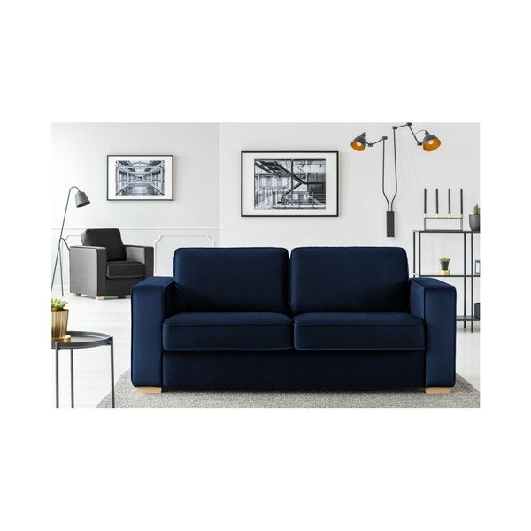 Temno modra dvosedežna zofa Cosmopolitan design Chicago-image-1