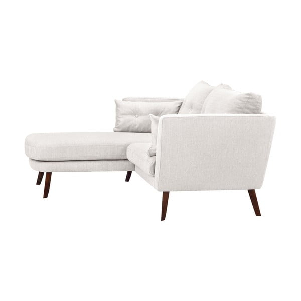 Krem in bela trisedežna zofa Mazzini Sofas Elena, z ležalnikom v levem kotu-image-1