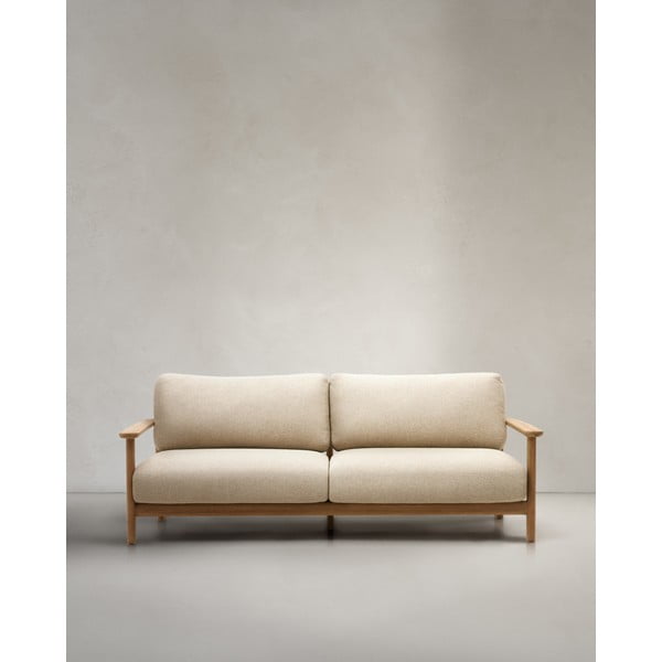 Vrtni kavč iz tikovega lesa v bež in naravni barvi Tirant - Kave Home-image-1