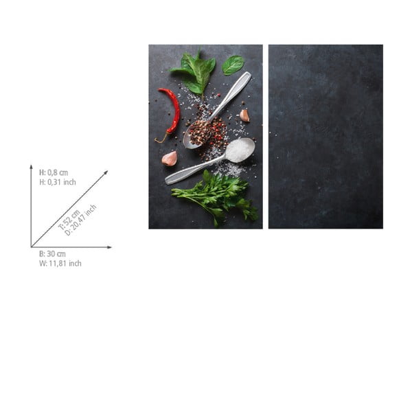 Zaščitne plošče za štedilnik iz kaljenega stekla 2 ks 52x30 cm Basil – Allstar-image-2