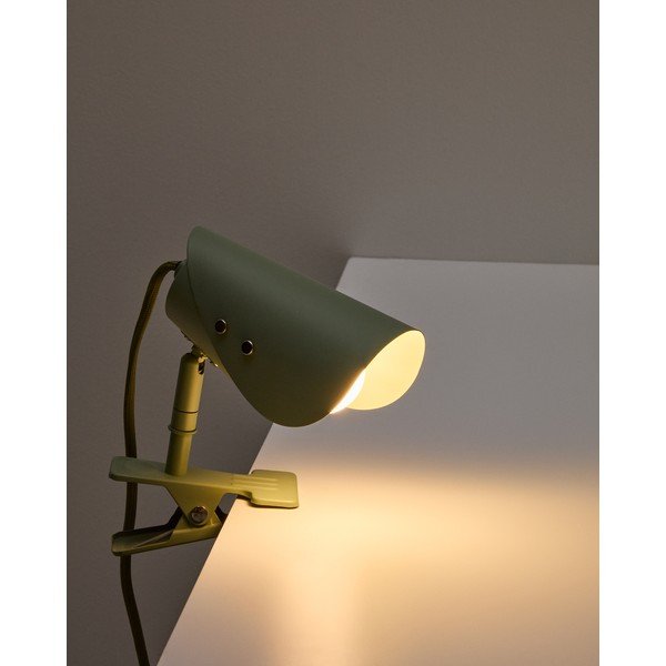 Zelena kovinska namizna svetilka s sponko (višina 16 cm) Jula – Kave Home-image-1