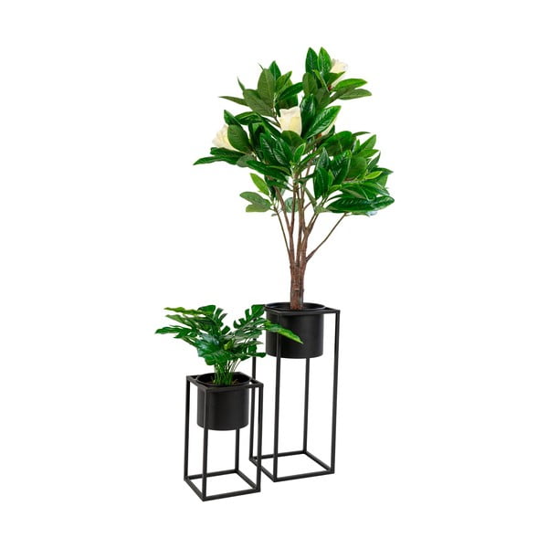 Komplet 2 črnih kovinskih lončkov House Nordic Marla-image-4