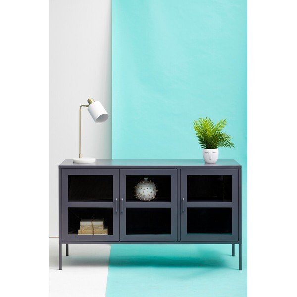 Siva jeklena vitrina 140x80x45 cm Acier – Premier Housewares-image-2