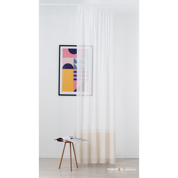 Bela/bež prosojna zavesa 300x260 cm Sanova – Mendola Fabrics