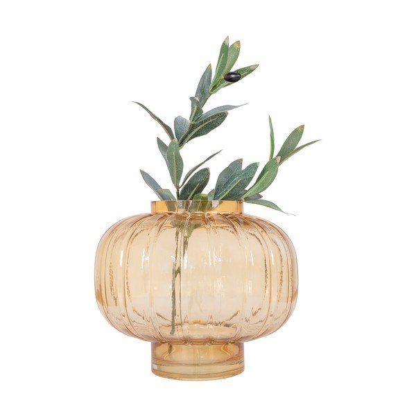 Svetlo rumena steklena ročno izdelana vaza – House Nordic-image-1