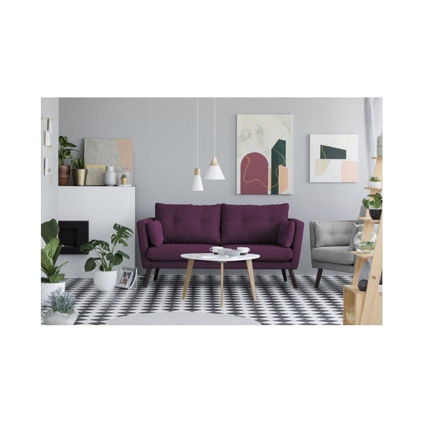 Vijolična 3 sedežna garnitura Mazzini Sofas Elena-image-2