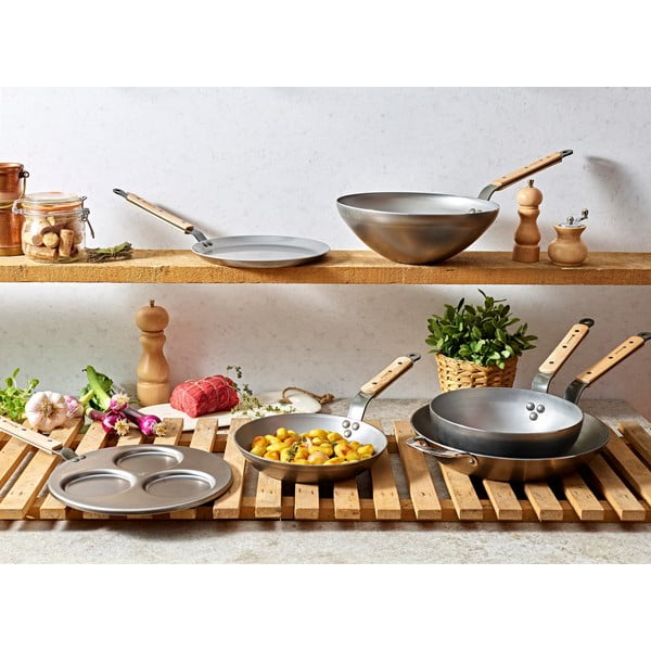 Jeklena ponev WOK de Buyer B Bois, ø 28 cm-image-2