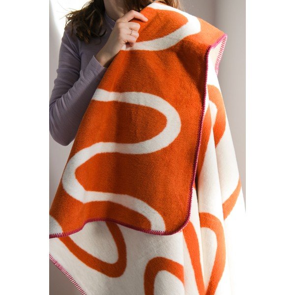Oranžna odeja 150x200 cm Swirl – noo.ma-image-2